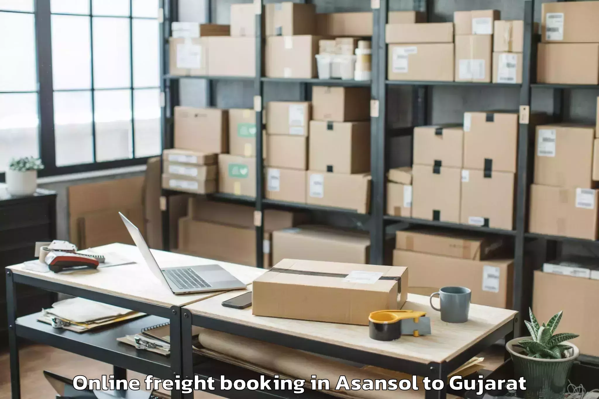 Book Asansol to Delvada Online Freight Booking Online